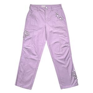 Anthropologie Pilcro Womens Pants 28 Lavender Purple Jeweled Wanderer Denim